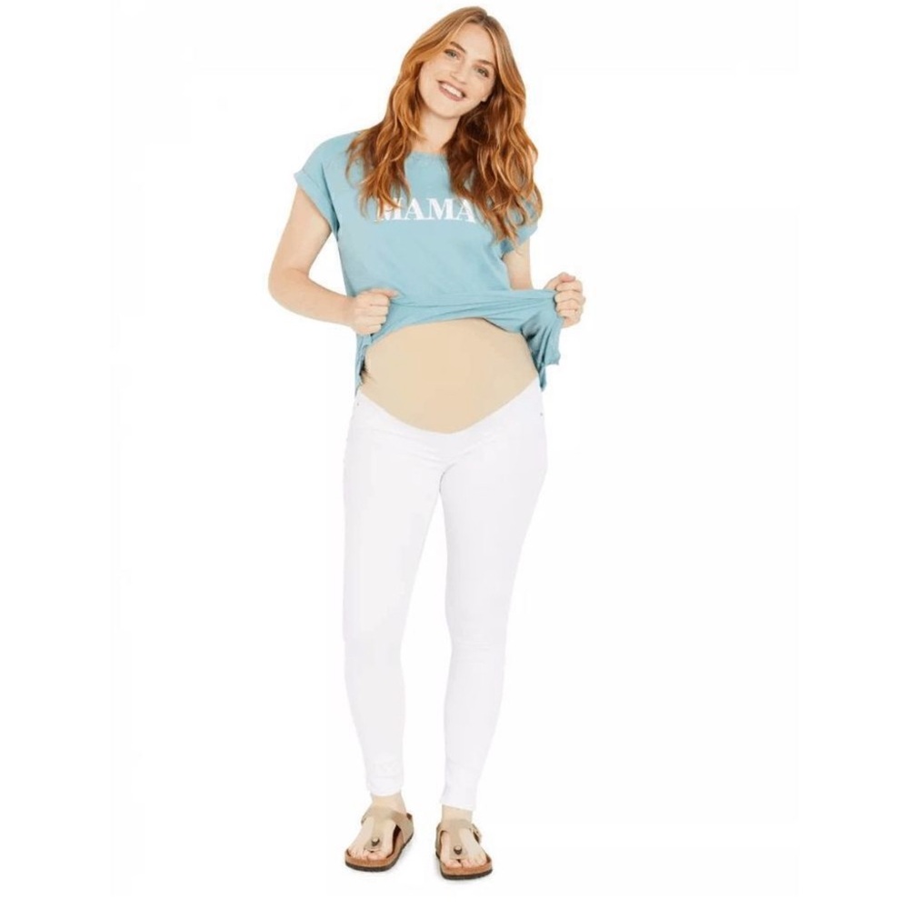 White Skinny Distressed Maternity Jeans - Excellent Condition